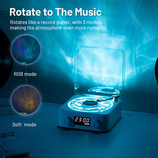 Retro Turntable Wireless Speaker with RGB Effect